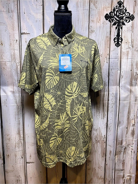 Columbia Other - Columbia PFG Tamiami II Tropical Print Polo in Green Size Medium NWT